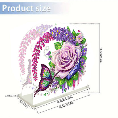 Acrylic Flowers Butterfly Diamond Painting Napkin Holder Ornament for Art Crafts