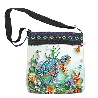 Flowers Animals 5D DIY Diamond Painting Shopper Bag Diamond Handmade Satchel Bag