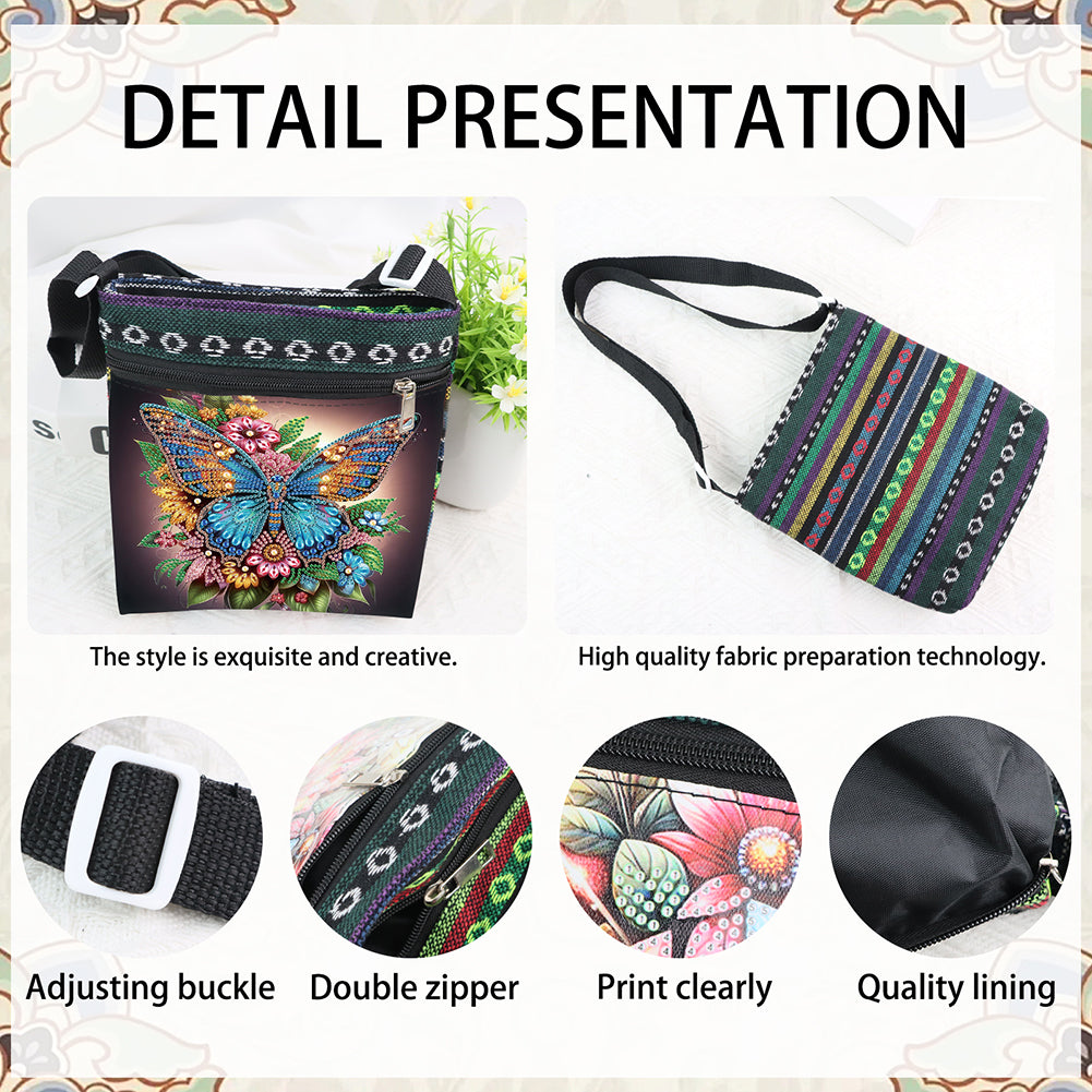 Flowers Animals 5D DIY Diamond Painting Shopper Bag Diamond Handmade Satchel Bag