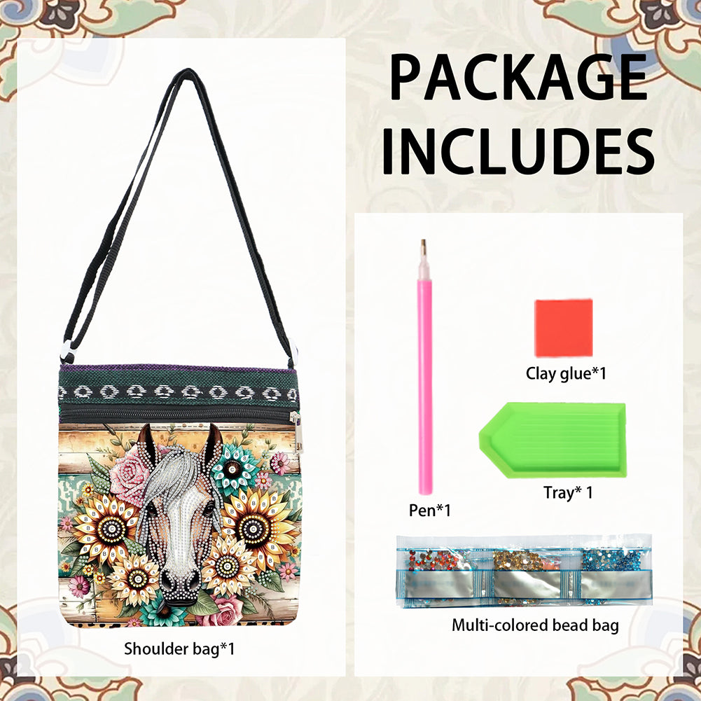 Flowers Animals 5D DIY Diamond Painting Shopper Bag Diamond Handmade Satchel Bag