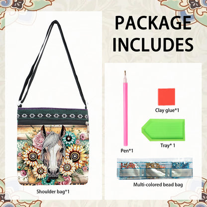 Flowers Animals 5D DIY Diamond Painting Shopper Bag Diamond Handmade Satchel Bag
