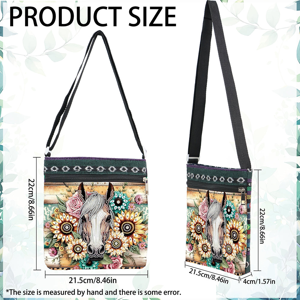 Flowers Animals 5D DIY Diamond Painting Shopper Bag Diamond Handmade Satchel Bag