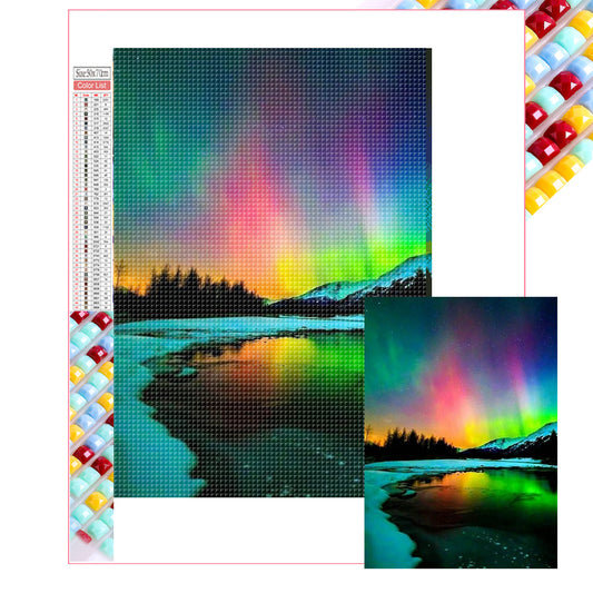 Diamond Painting - Full Square - Aurora In The Dark Night (50*70CM)