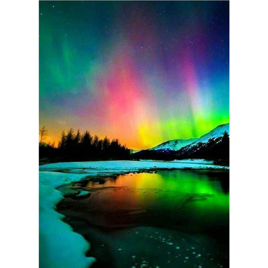 Diamond Painting - Full Square - Aurora In The Dark Night (50*70CM)