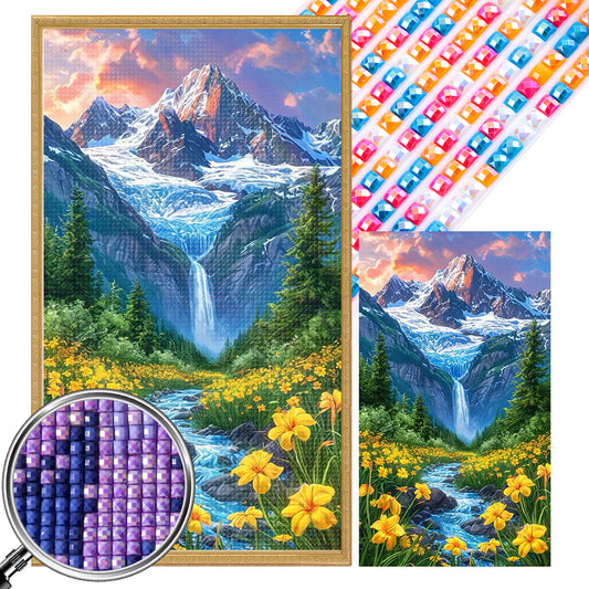 AB Diamond Painting - Full Square - Flowers In The Mountains And Streams (40*70CM)