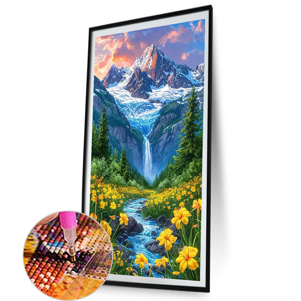AB Diamond Painting - Full Square - Flowers In The Mountains And Streams (40*70CM)
