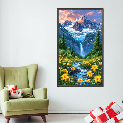 AB Diamond Painting - Full Square - Flowers In The Mountains And Streams (40*70CM)