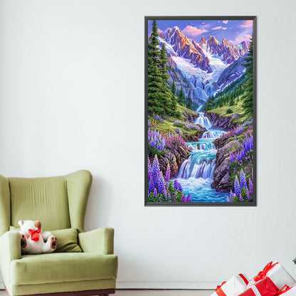 AB Diamond Painting - Full Round - Flowers In The Mountains And Streams (40*70CM)