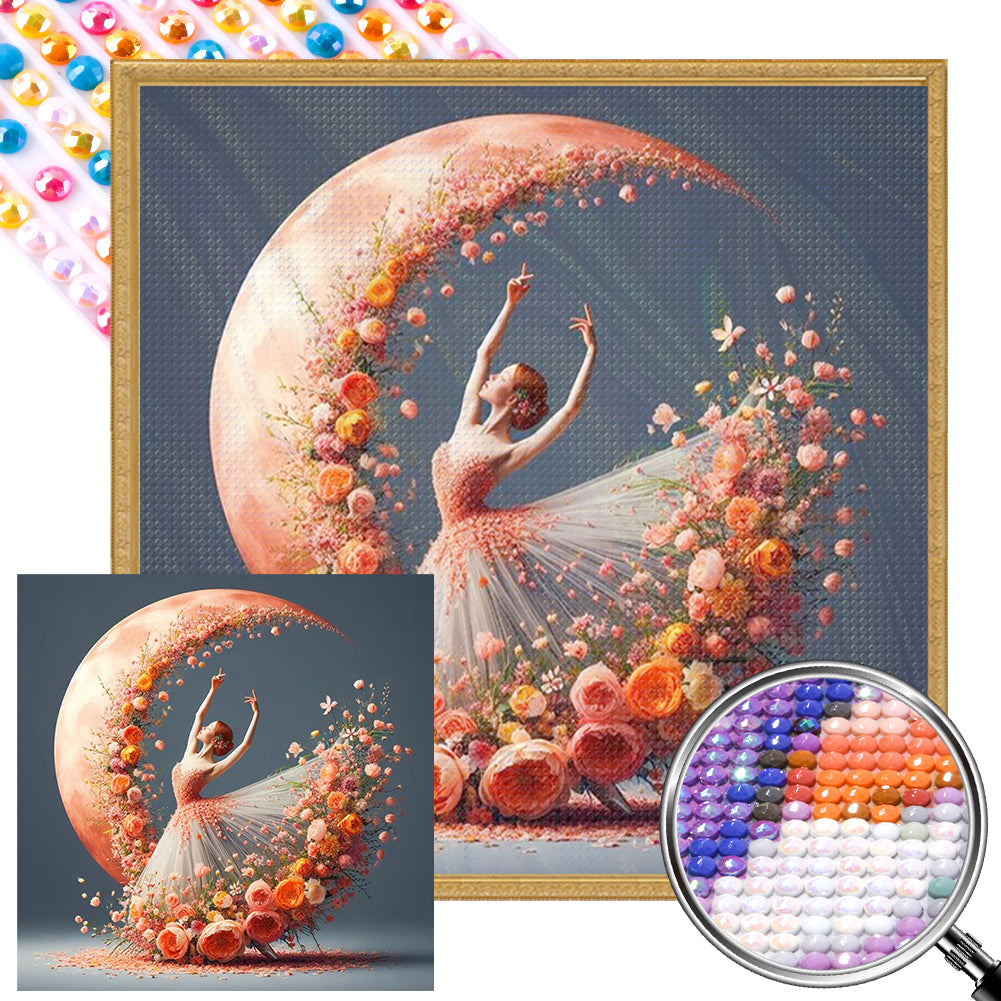 AB Diamond Painting - Full Round - Dancing Girl In Flower Skirt (40*40CM)