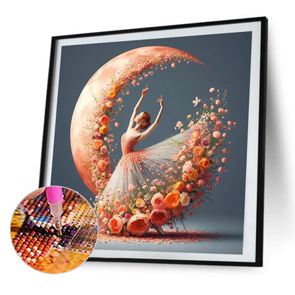 AB Diamond Painting - Full Round - Dancing Girl In Flower Skirt (40*40CM)