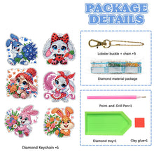 Load image into Gallery viewer, 6Pcs Double Sided Special Shape Animals Diamond Art Keyring for Beginners Adults
