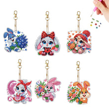 Load image into Gallery viewer, 6Pcs Double Sided Special Shape Animals Diamond Art Keyring for Beginners Adults
