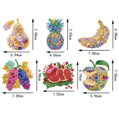 6Pcs Double Sided Special Shape Animals Diamond Art Keyring for Beginners Adults