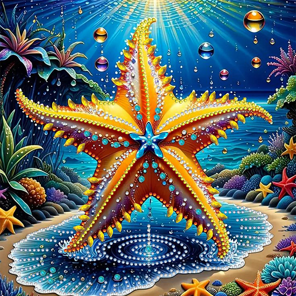 Diamond Painting - Partial Special Shaped - Marine Animals Starfish (30*30CM)