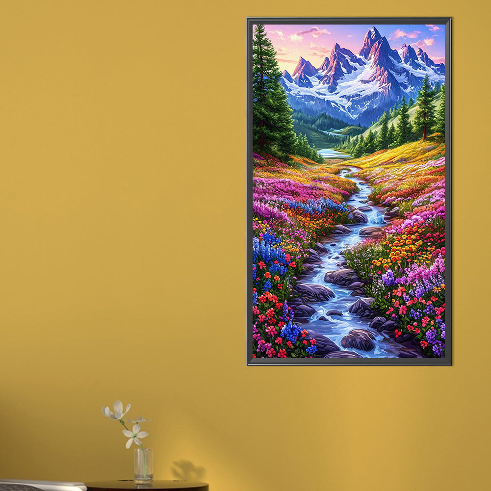 AB Diamond Painting - Full Round - Flowers In The Mountains And Streams (40*70CM)