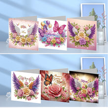 Load image into Gallery viewer, 6Pcs Mother s Day Flower Wing Handmade Diamond Painting Wish Card for Moms
