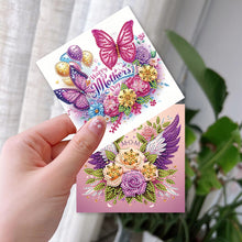 Load image into Gallery viewer, 6Pcs Mother s Day Flower Wing Handmade Diamond Painting Wish Card for Moms
