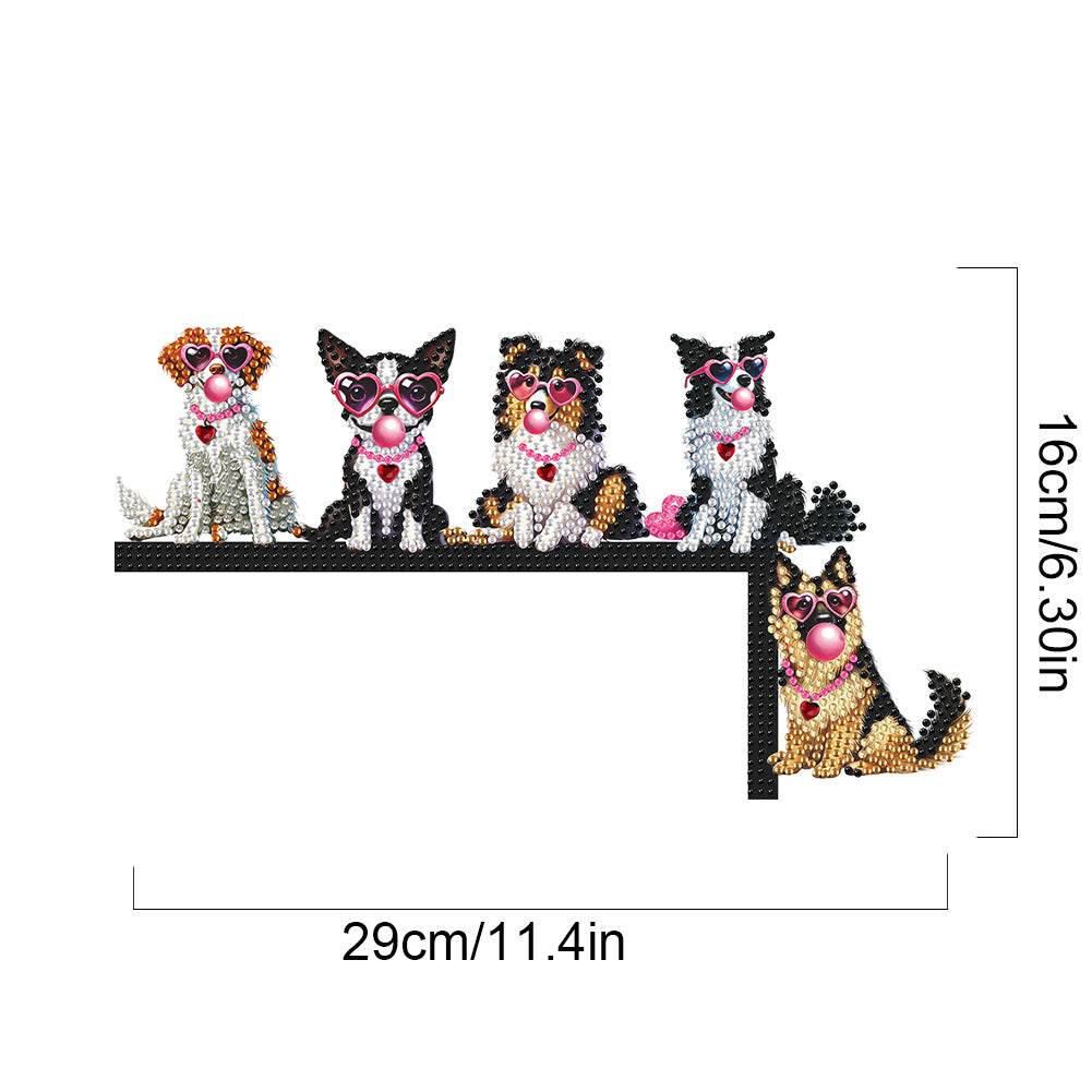 Circus Diamond Art Door Right Angle Sign Wood Door Corner Decor for Party Favors