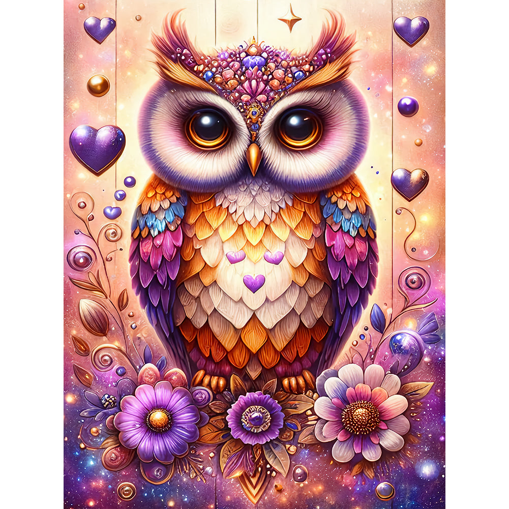 Diamond Painting - Full Round - Flower Owl (30*40CM)