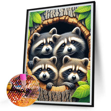 Load image into Gallery viewer, Diamond Painting - Full Round - Tree Hole Raccoon (30*40CM)
