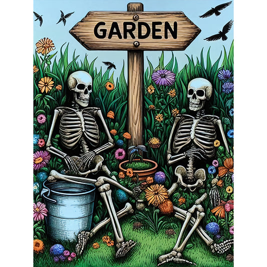 Diamond Painting - Full Round - Garden Skull (30*40CM)