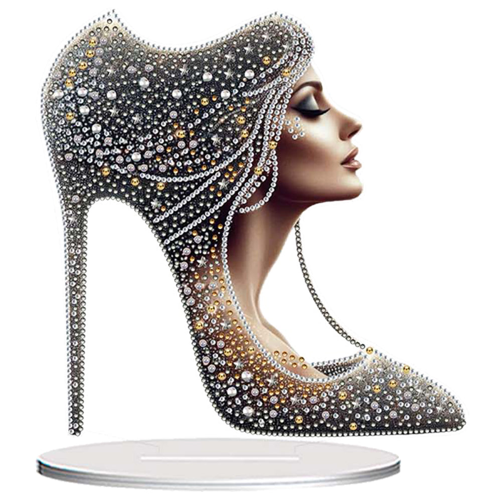 Acrylic Special Shape Flower Girl Desktop Diamond Art Kits for Home Office Decor