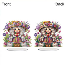 Load image into Gallery viewer, Acrylic Special Shape Flower Girl Desktop Diamond Art Kits for Home Office Decor
