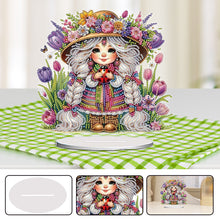 Load image into Gallery viewer, Acrylic Special Shape Flower Girl Desktop Diamond Art Kits for Home Office Decor
