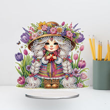 Load image into Gallery viewer, Acrylic Special Shape Flower Girl Desktop Diamond Art Kits for Home Office Decor
