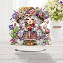 Load image into Gallery viewer, Acrylic Special Shape Flower Girl Desktop Diamond Art Kits for Home Office Decor
