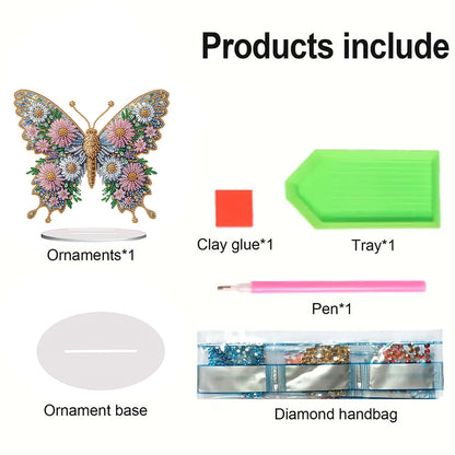 Acrylic Special Shape Flower Girl Desktop Diamond Art Kits for Home Office Decor