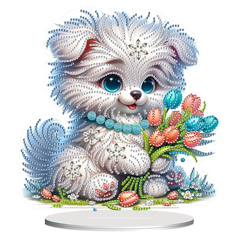 Acrylic Special Shape Flower Girl Desktop Diamond Art Kits for Home Office Decor