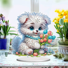 Load image into Gallery viewer, Acrylic Special Shape Flower Girl Desktop Diamond Art Kits for Home Office Decor
