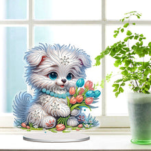 Load image into Gallery viewer, Acrylic Special Shape Flower Girl Desktop Diamond Art Kits for Home Office Decor
