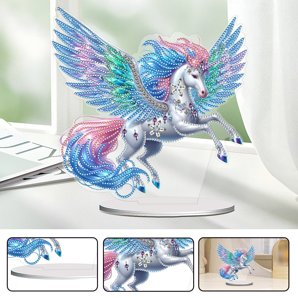 Acrylic Special Shape Flower Girl Desktop Diamond Art Kits for Home Office Decor