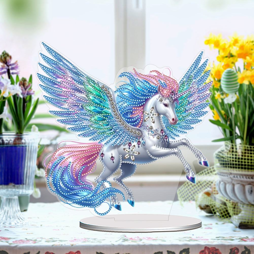 Acrylic Special Shape Flower Girl Desktop Diamond Art Kits for Home Office Decor