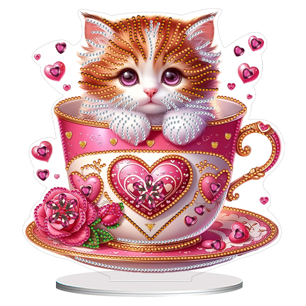 Acrylic Special Shape Flower Girl Desktop Diamond Art Kits for Home Office Decor