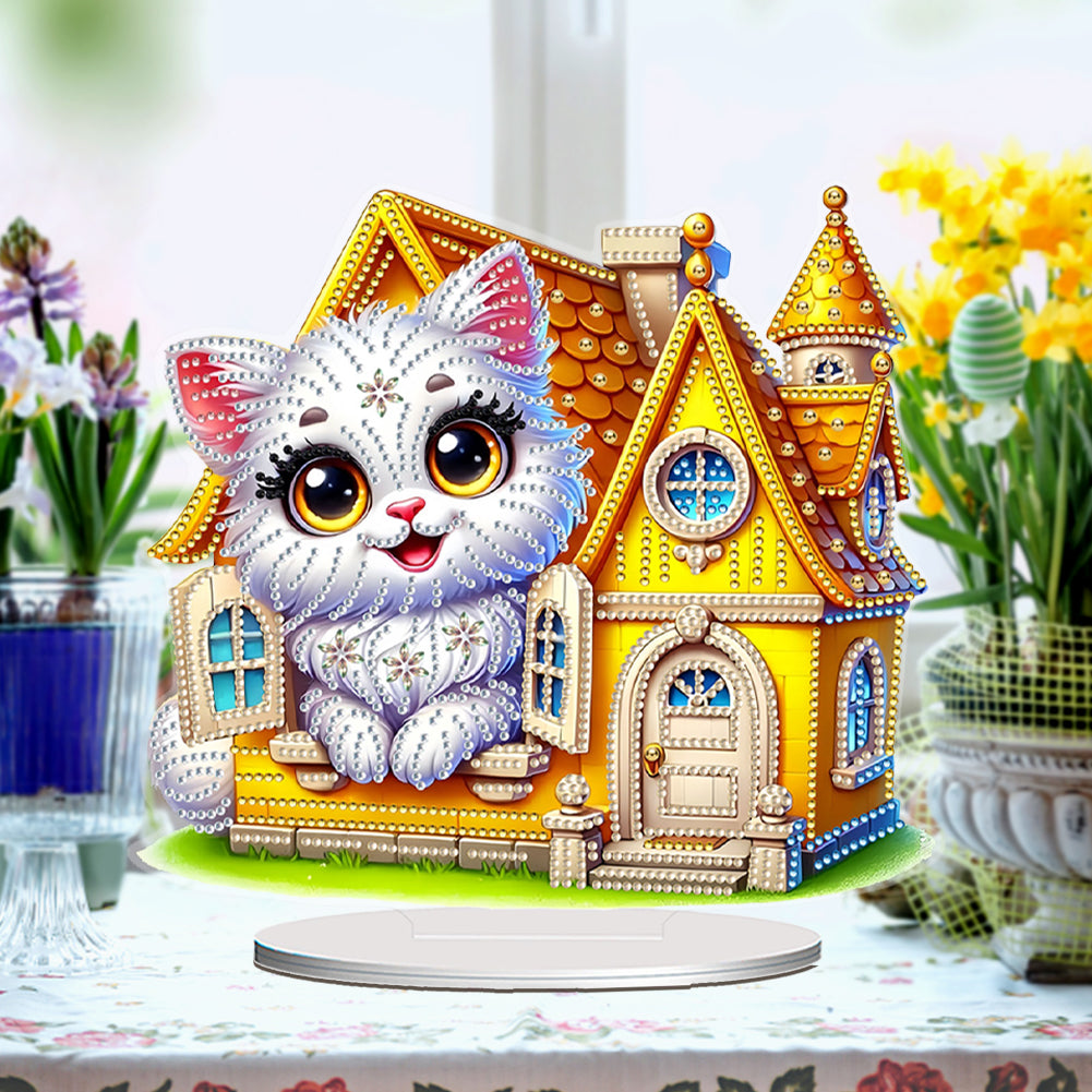 Acrylic Special Shape Flower Girl Desktop Diamond Art Kits for Home Office Decor