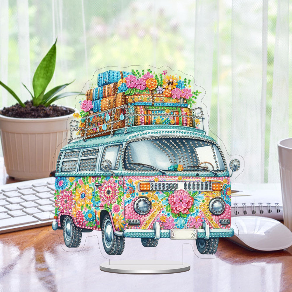 Acrylic Special Shaped Colorful Pattern Table Top Diamond Painting Ornament Kits