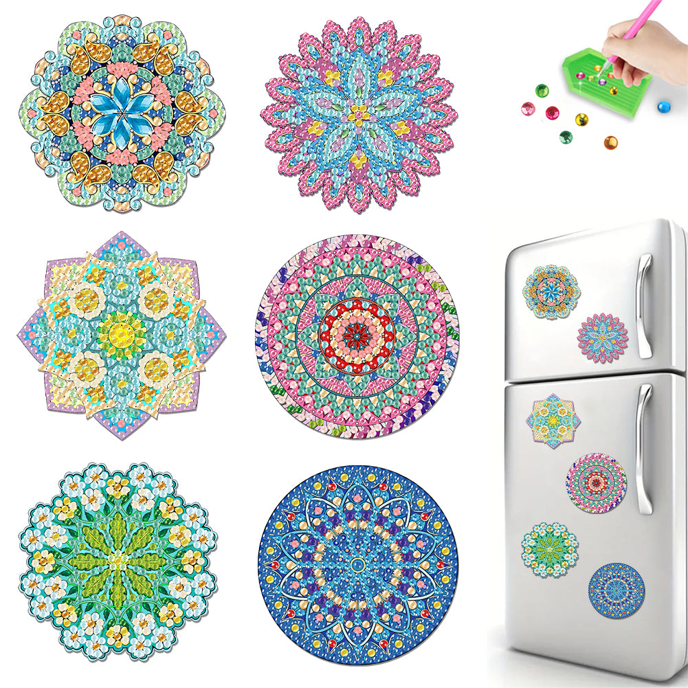 6Pcs Acrylic Animals Diamond Painting Refrigerator Magnet for Fridge Whiteboards