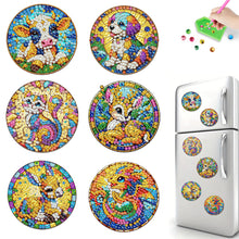 Load image into Gallery viewer, 6Pcs Acrylic Animals Diamond Painting Refrigerator Magnet for Fridge Whiteboards
