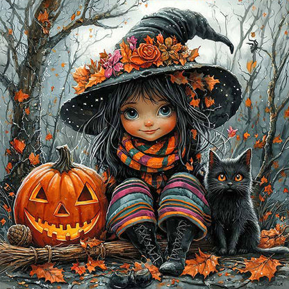 Diamond Painting - Full Round - Pumpkin Girl (40*40CM)
