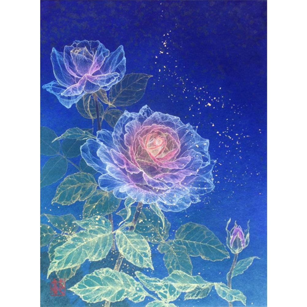 AB Diamond Painting - Full Round - Luminous Flowers (45*60CM)