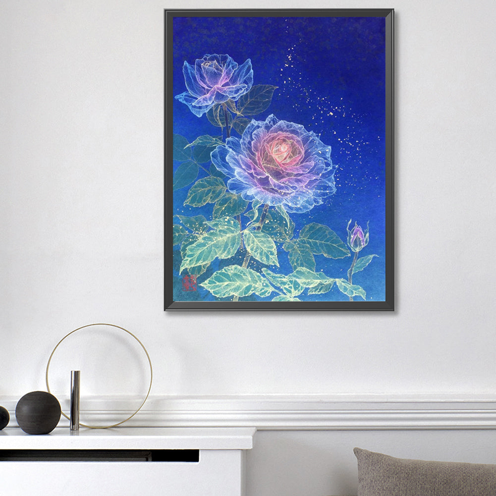 AB Diamond Painting - Full Round - Luminous Flowers (45*60CM)