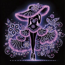 Load image into Gallery viewer, Diamond Painting - Partial Special Shaped - Elegant Lady (30*30CM)
