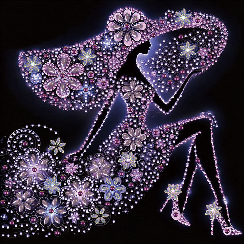Diamond Painting - Partial Special Shaped - Elegant Lady (30*30CM)