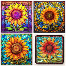 Load image into Gallery viewer, 4pcs Square Diamond Painting Set - Sunflower (30*30CM)

