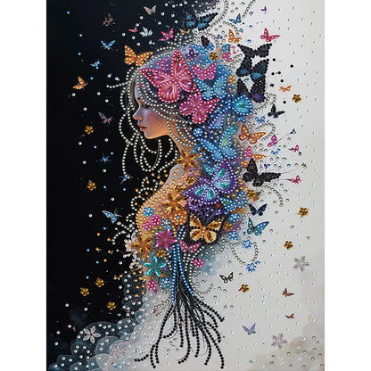Diamond Painting - Partial Special Shaped - Butterfly Woman (30*40CM)