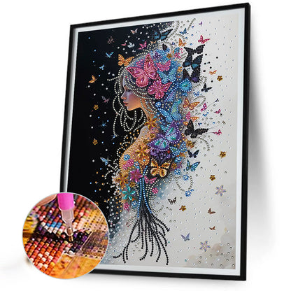 Diamond Painting - Partial Special Shaped - Butterfly Woman (30*40CM)