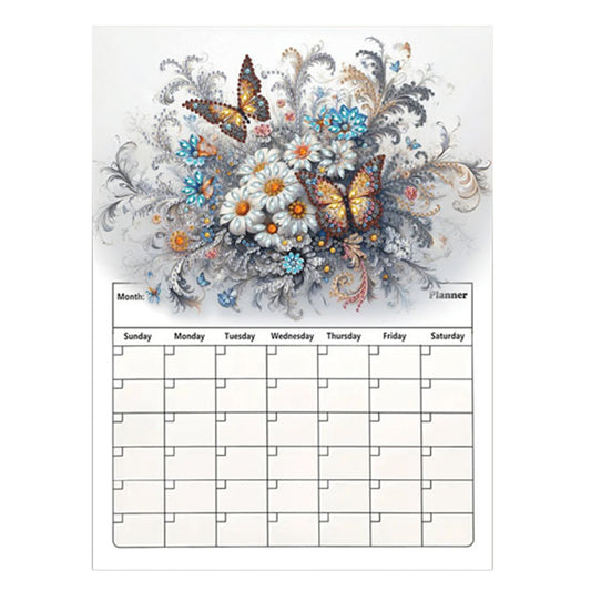 Special Shaped Colorful Pattern 5D DIY Diamond Art Monthly Planner for Beginners